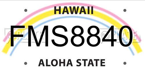 FMS8840 Hawaii License Plate