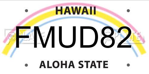 FMUD82 Hawaii License Plate