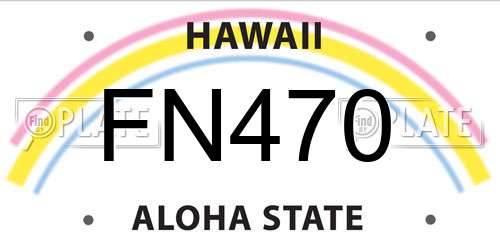 FN470 Hawaii License Plate