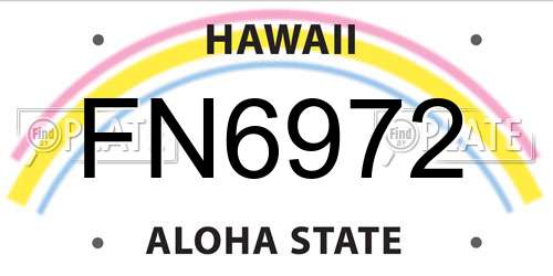 FN6972 Hawaii License Plate