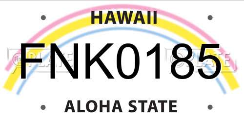 FNK0185 Hawaii License Plate