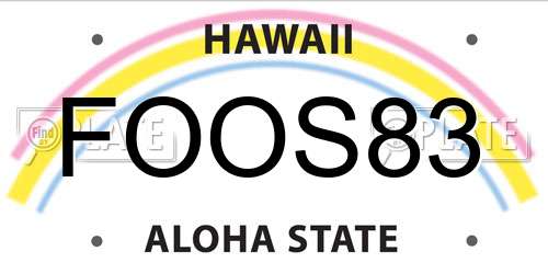 FOOS83 Hawaii License Plate
