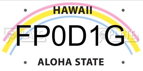 FP0D1G Hawaii License Plate