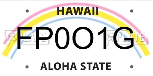 FP0O1G Hawaii License Plate