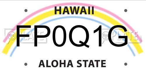 FP0Q1G Hawaii License Plate
