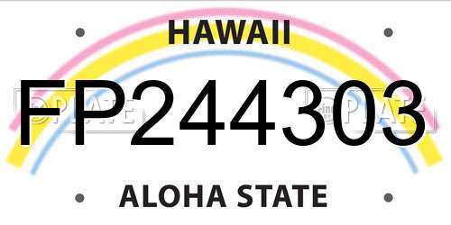 FP244303 Hawaii License Plate