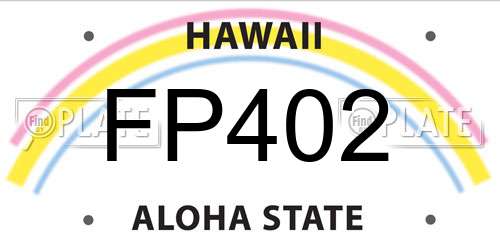 FP402 Hawaii License Plate