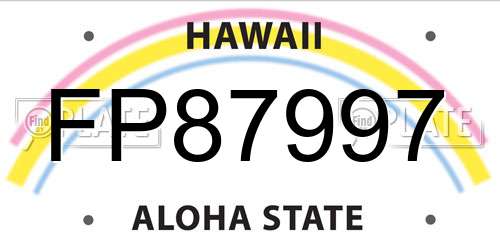 FP87997 Hawaii License Plate