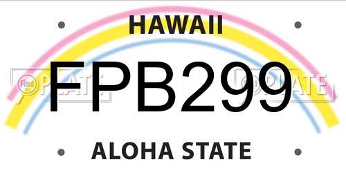 FPB299 Hawaii License Plate