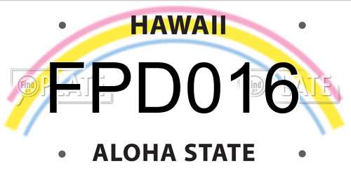 FPD016 Hawaii License Plate