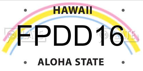 FPDD16 Hawaii License Plate