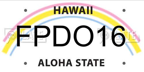 FPDO16 Hawaii License Plate