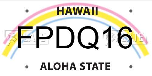 FPDQ16 Hawaii License Plate
