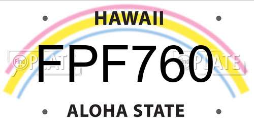 FPF760 Hawaii License Plate