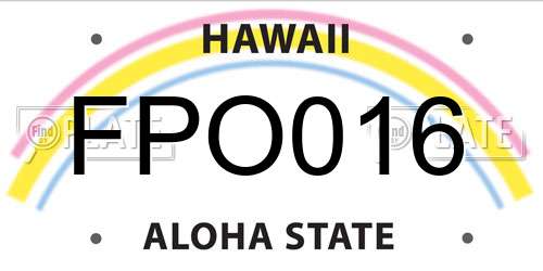 FPO016 Hawaii License Plate