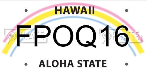 FPOQ16 Hawaii License Plate