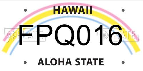 FPQ016 Hawaii License Plate