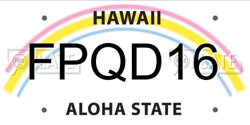 FPQD16 Hawaii License Plate