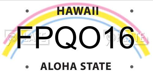 FPQO16 Hawaii License Plate