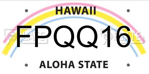 FPQQ16 Hawaii License Plate