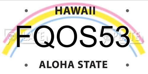 FQOS53 Hawaii License Plate