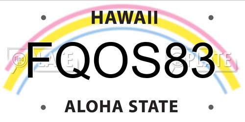 FQOS83 Hawaii License Plate