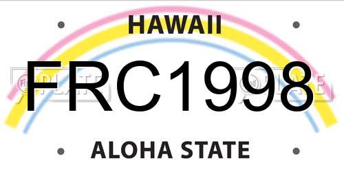 FRC1998 Hawaii License Plate