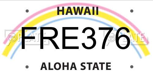 FRE376 Hawaii License Plate
