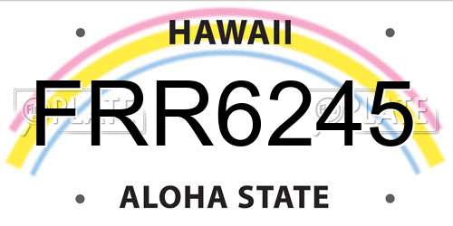 FRR6245 Hawaii License Plate