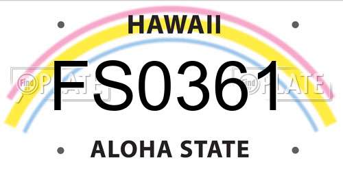 FS0361 Hawaii License Plate