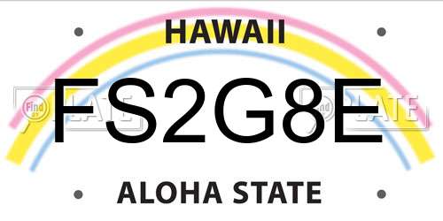 FS2G8E Hawaii License Plate