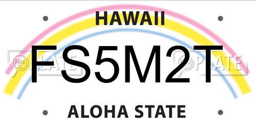 FS5M2T Hawaii License Plate