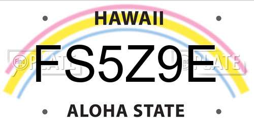 FS5Z9E Hawaii License Plate