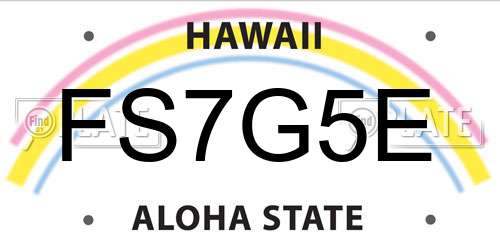 FS7G5E Hawaii License Plate