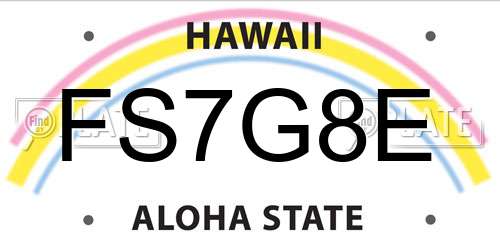 FS7G8E Hawaii License Plate