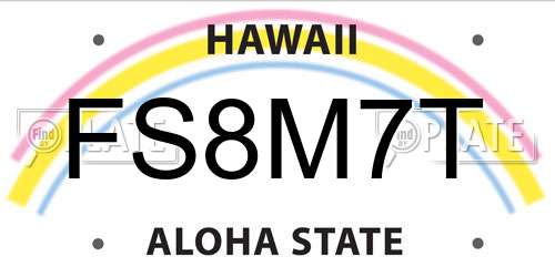FS8M7T Hawaii License Plate