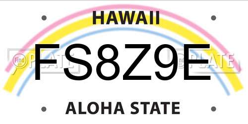 FS8Z9E Hawaii License Plate