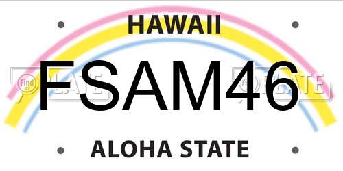 FSAM46 Hawaii License Plate