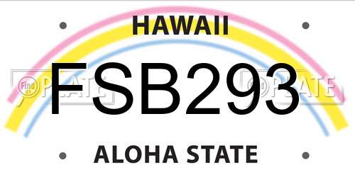 FSB293 Hawaii License Plate