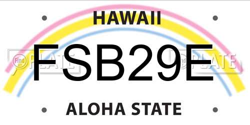 FSB29E Hawaii License Plate