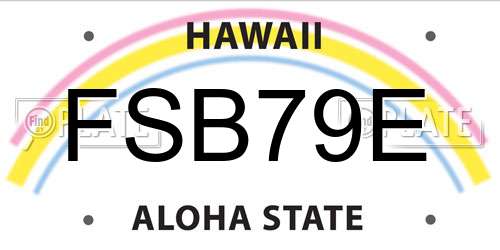 FSB79E Hawaii License Plate