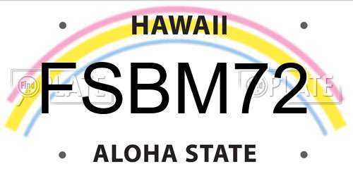 FSBM72 Hawaii License Plate