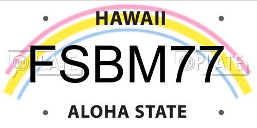 FSBM77 Hawaii License Plate
