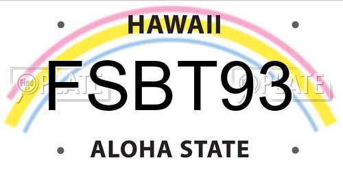 FSBT93 Hawaii License Plate