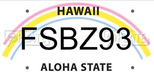 FSBZ93 Hawaii License Plate