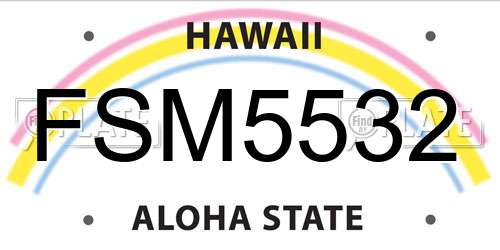 FSM5532 Hawaii License Plate