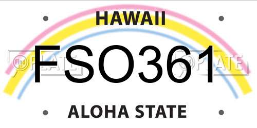 FSO361 Hawaii License Plate