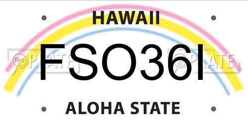 FSO36I Hawaii License Plate