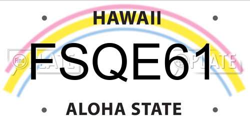 FSQE61 Hawaii License Plate