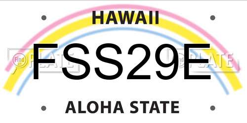 FSS29E Hawaii License Plate